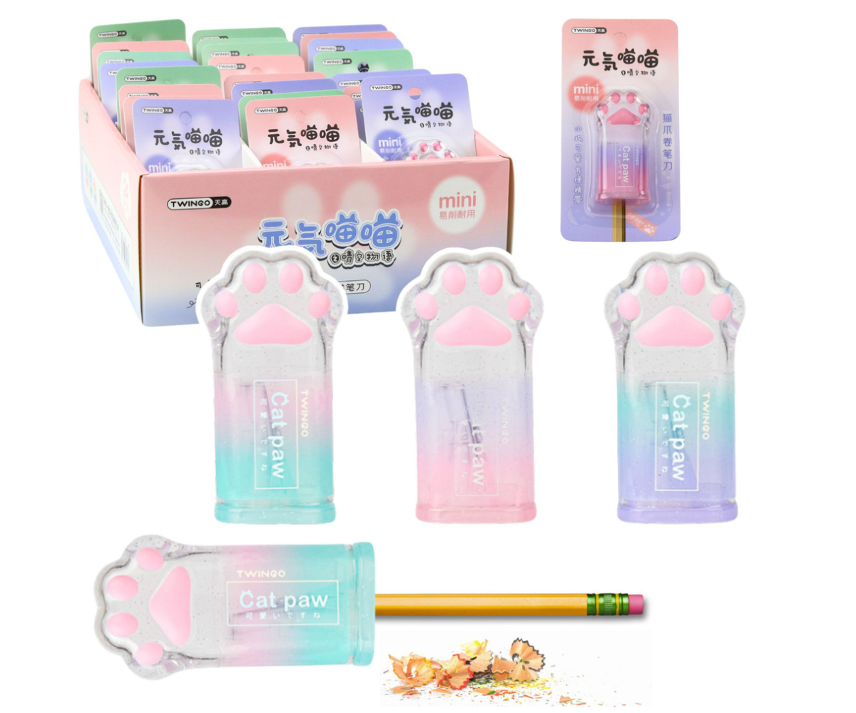 Lastele sobiv nunnu pliiatsiteritaja suletava kaanega