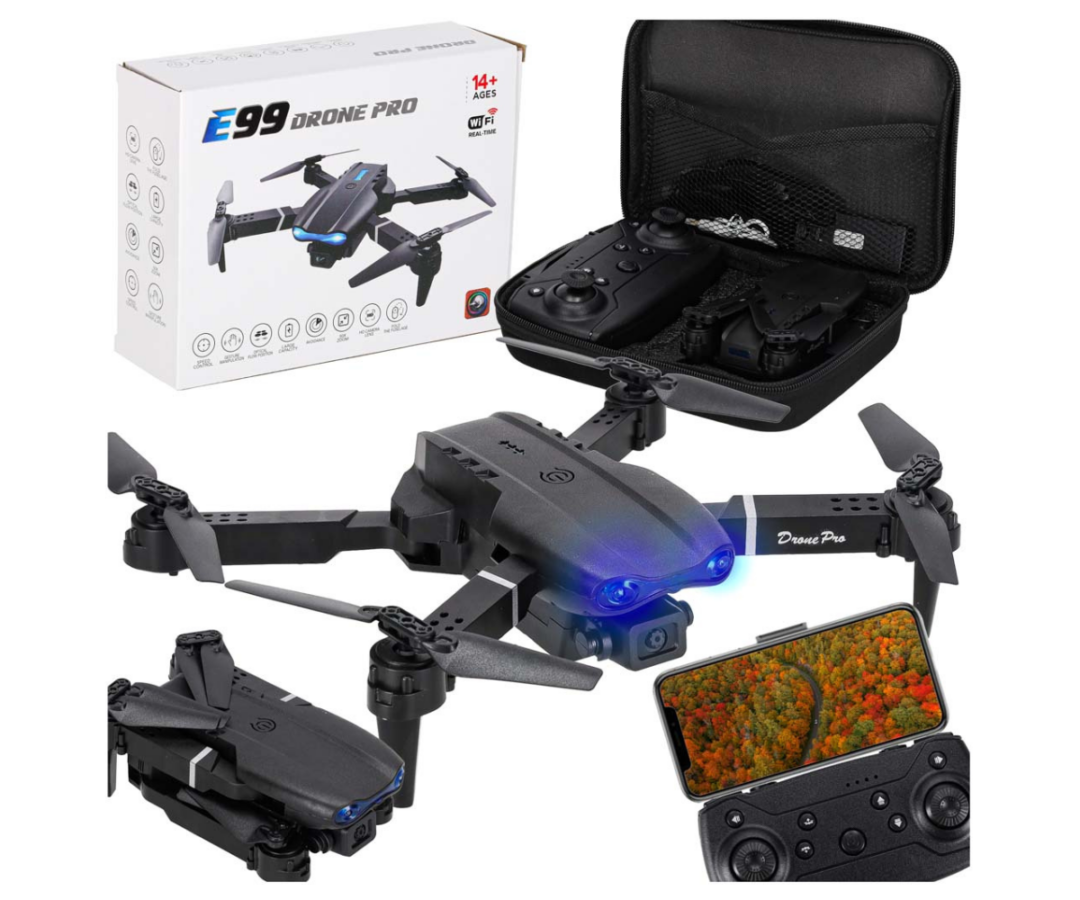 Must droon E99 Pro koos tarvikutega