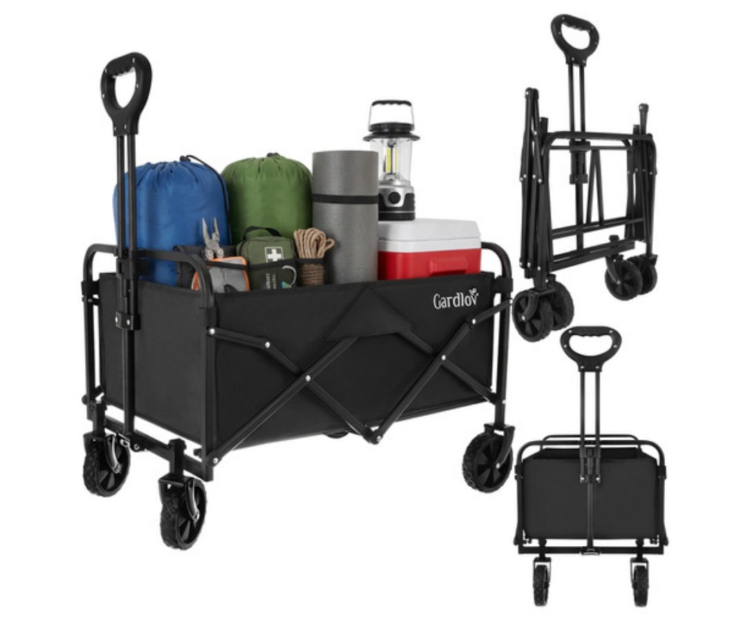 mitmekülgne aiakäru ostude ja aiatööde jaoks