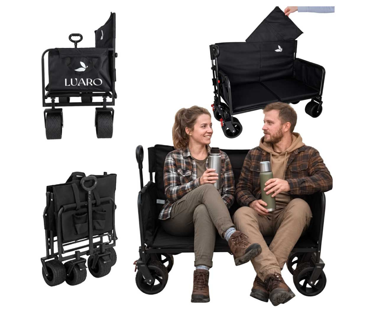 Kompaktne kokkupandav käru lihtsaks hoiustamiseks