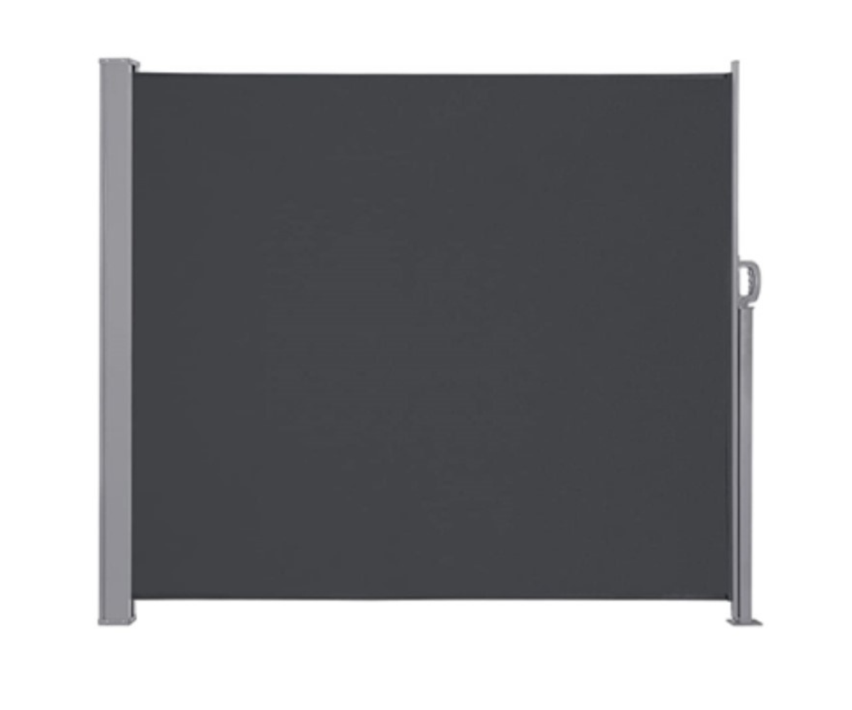 Külgmarkiis terrassile 180×400cm, päikese- ja tuulekaitse - tumehall