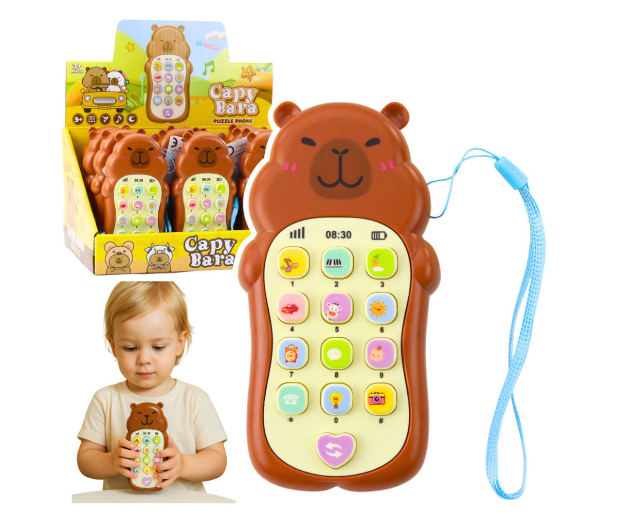 Kapibara kujuline mängutelefon beebile ja väikelapsele