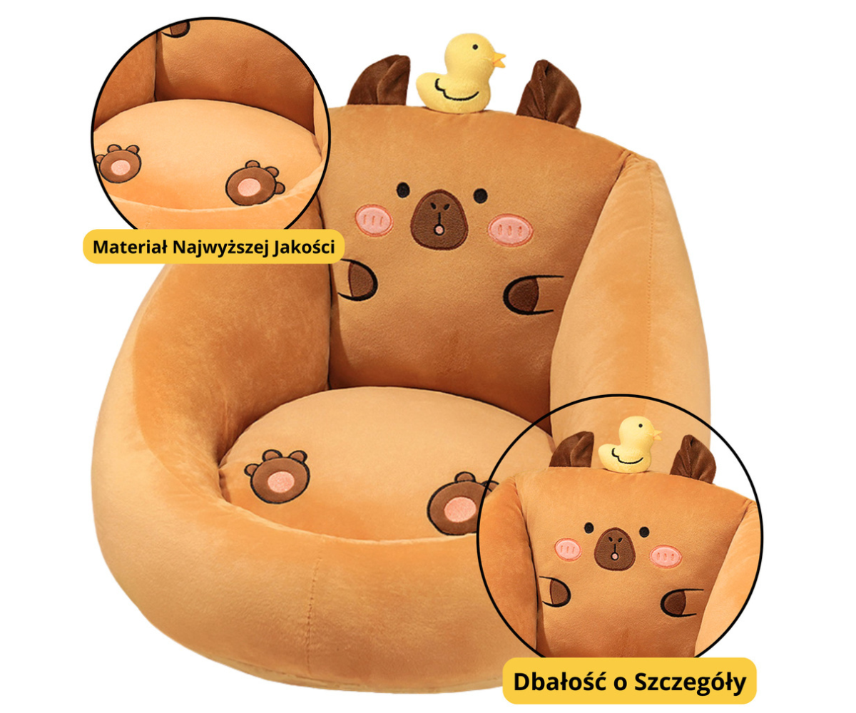 Pehme laste tugitool kapibaara disainiga 50x45 cm