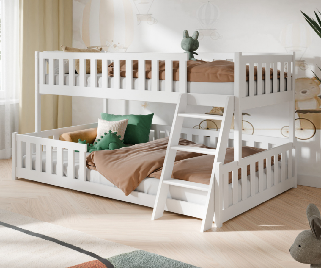 Madal narivoodi Nice 90x200/120x200cm valge