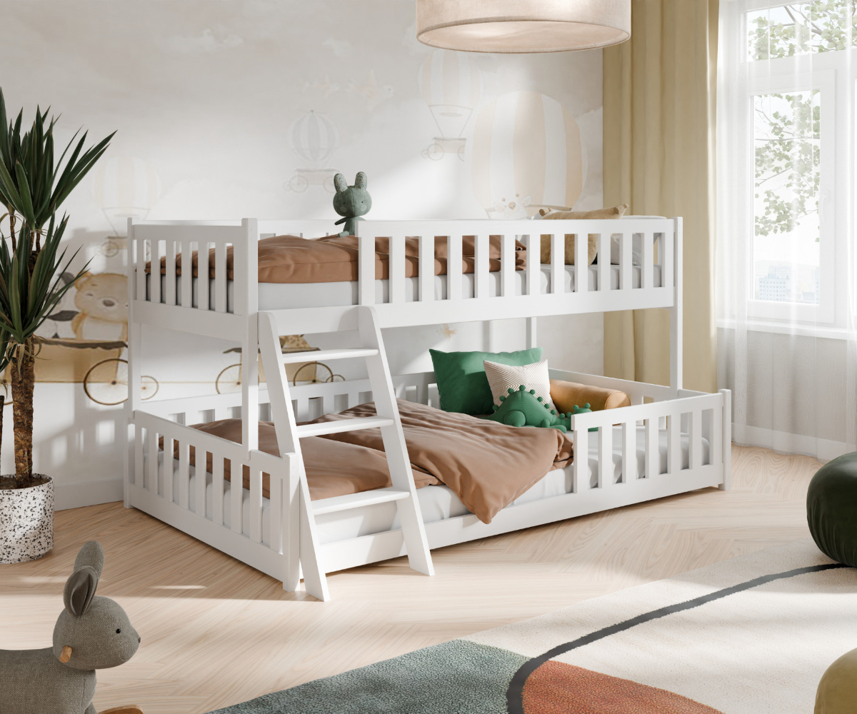 Madal narivoodi Nice 90x200/120x200cm valge