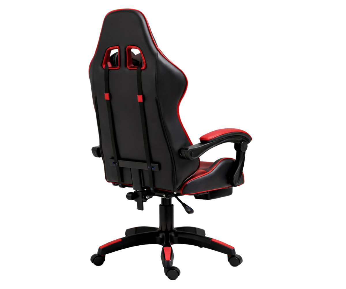 Reguleeritav must-punane kontoritool kunstnahast kattega