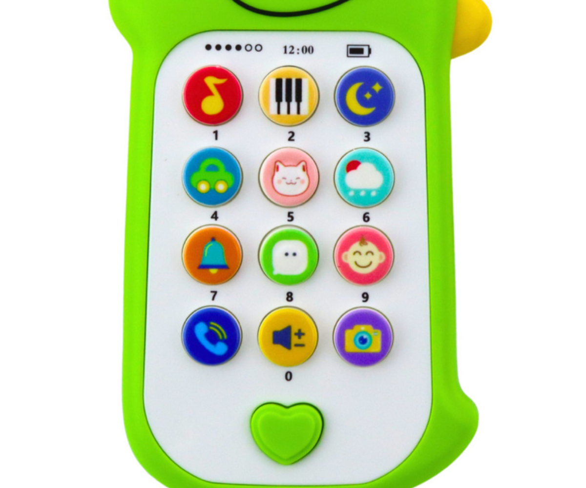 Roheline mängutelefon lapsele helide ja meloodiatega