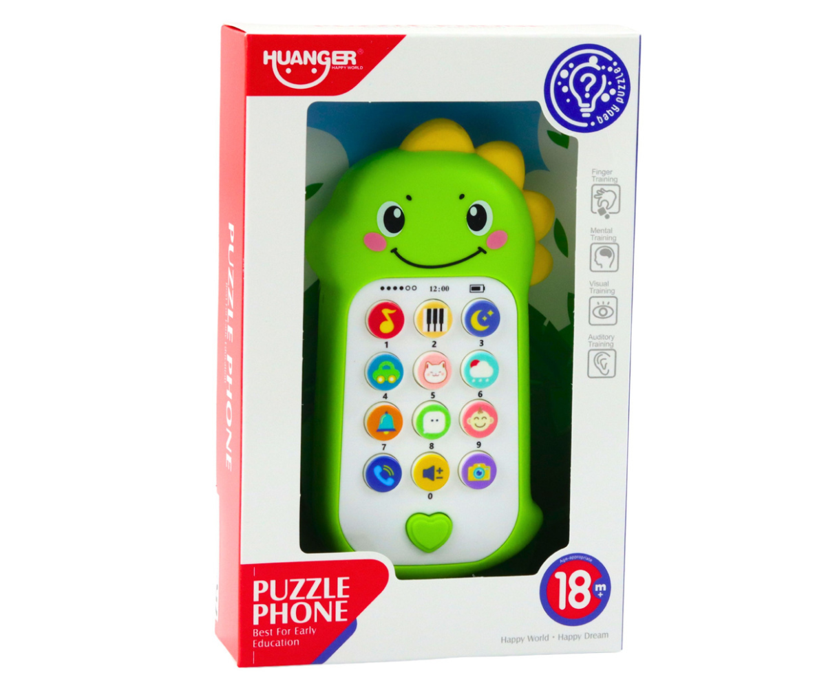 Interaktiivne dinosaurus-telefon väikelastele roheline