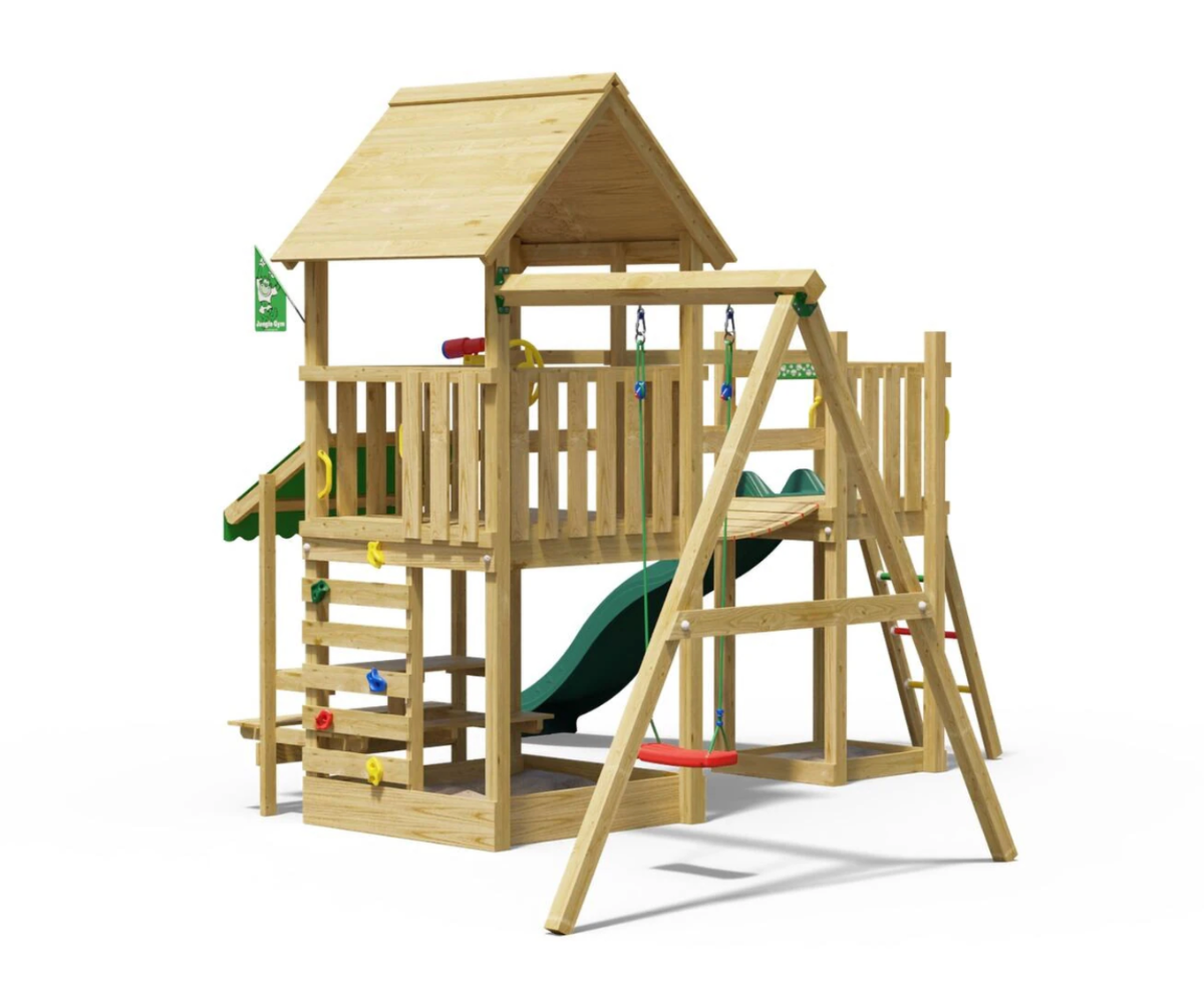 Jungle Gym mänguväljak teleskoobi ja roolirattaga