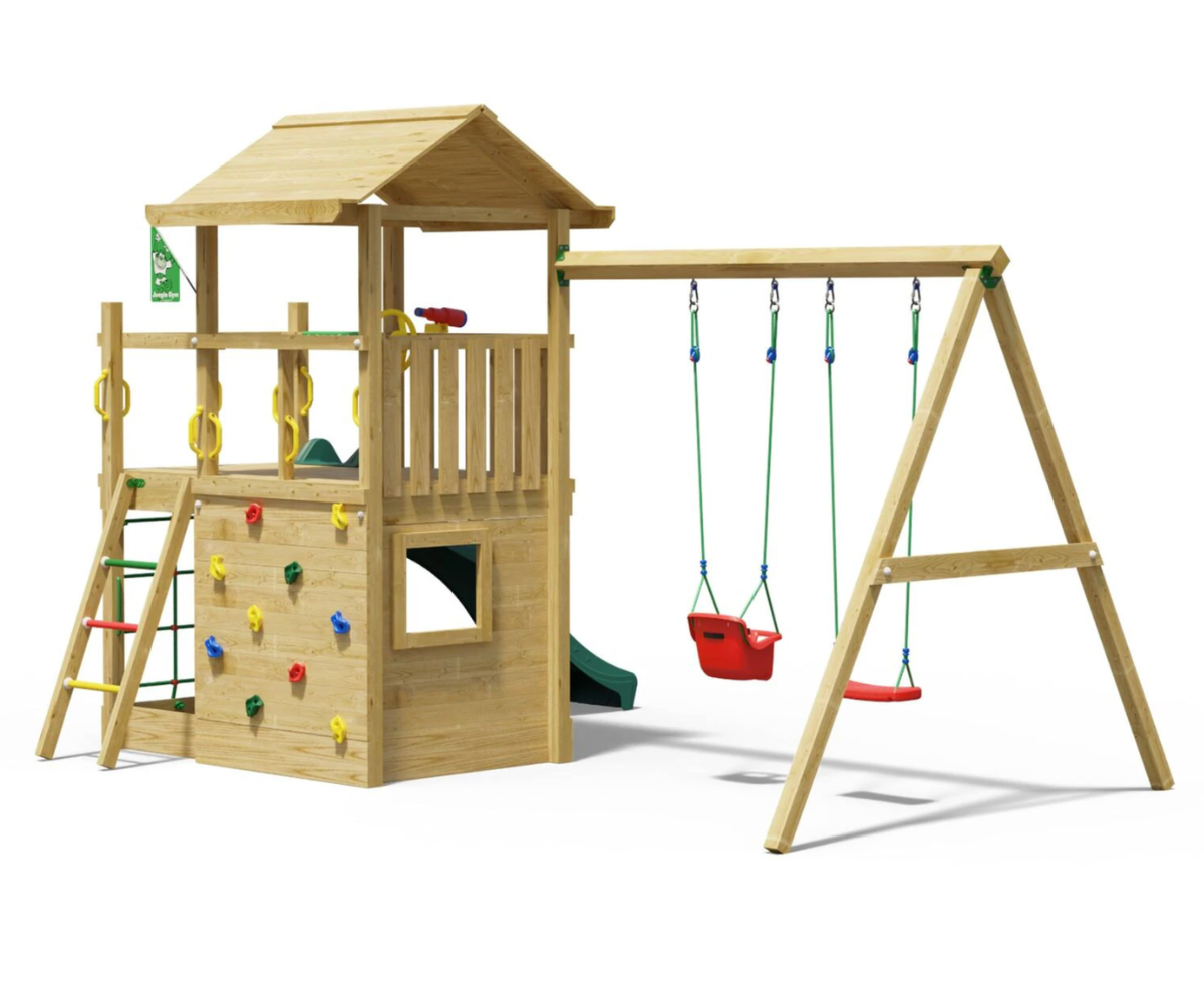 Suur õuemänguväljak lastele ronimiseks ja kiikumiseks