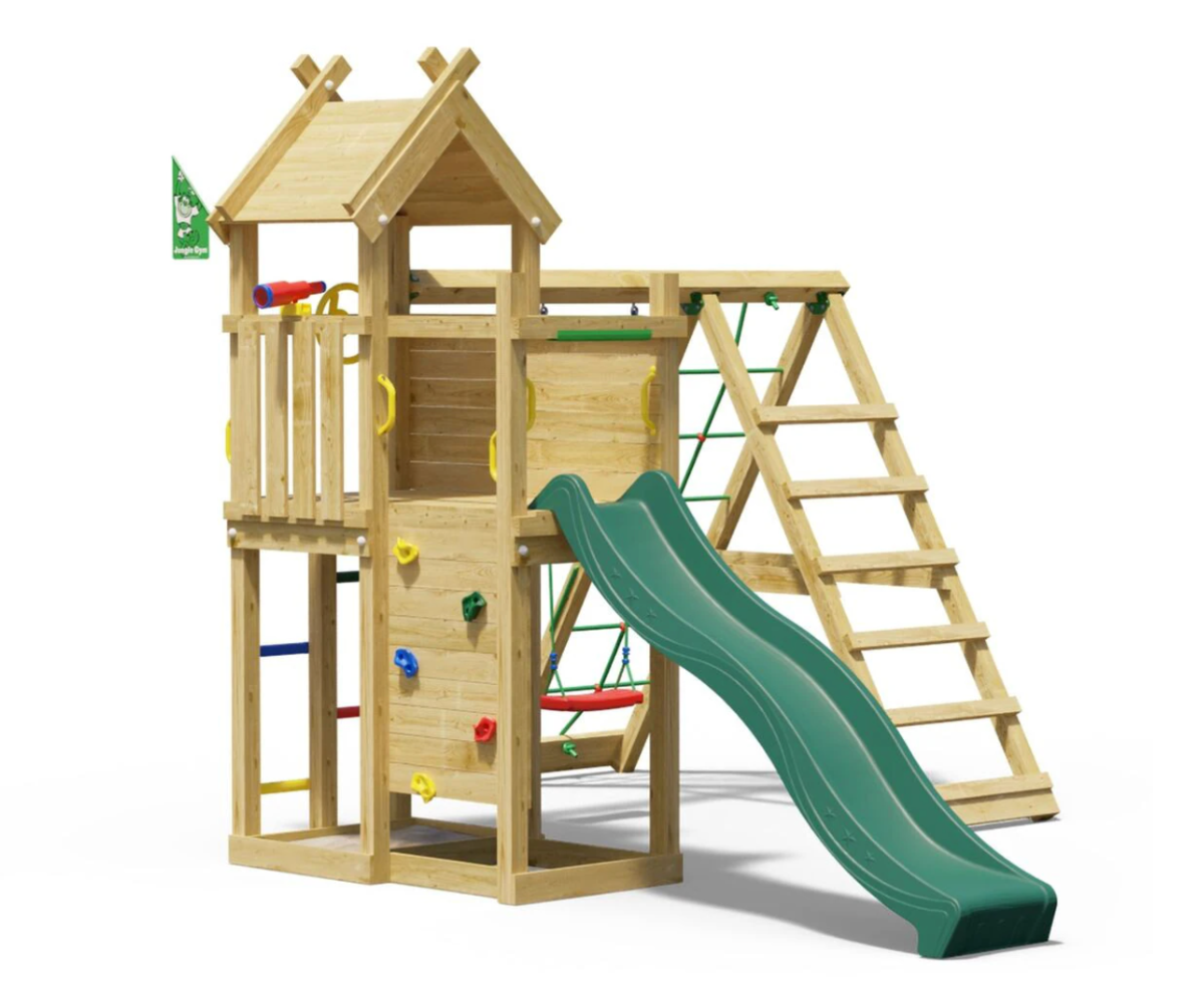 Õuemänguväljak lapsele ronimiseks, kiikumiseks ja liulaskmiseks