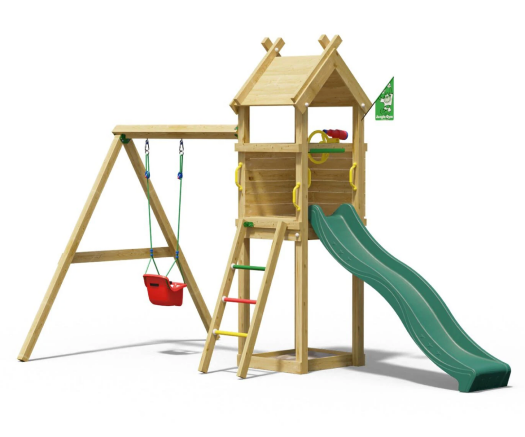 Kompaktne mänguväljak lapsele õue aktiivseks mänguks