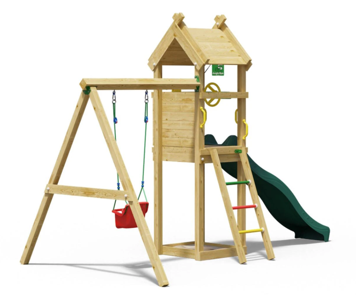 Õuemänguväljak väiksematele lastele beebikiige ja redeliga