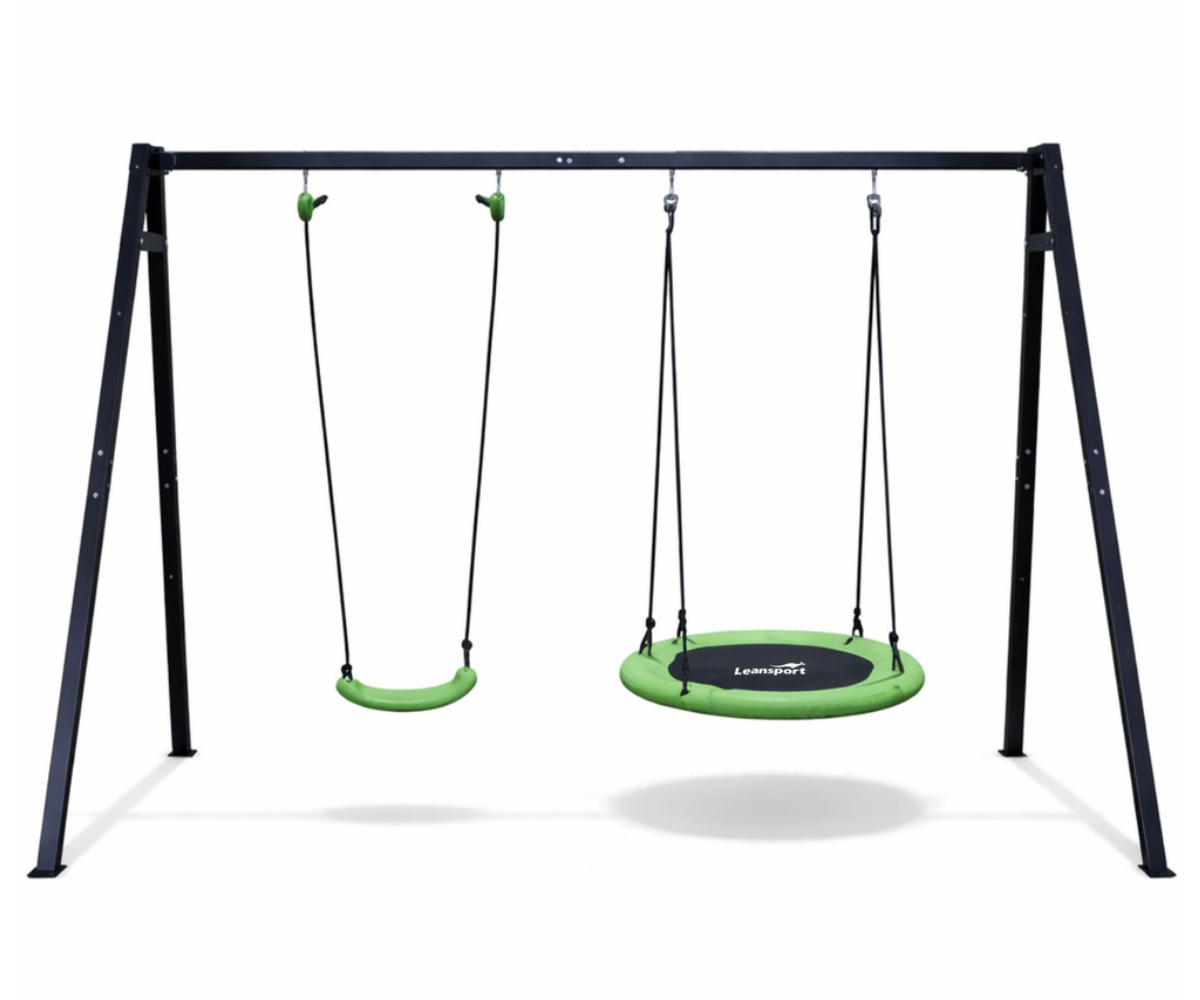 Kahe istmega aiakiik lastele kodusele mänguväljakule