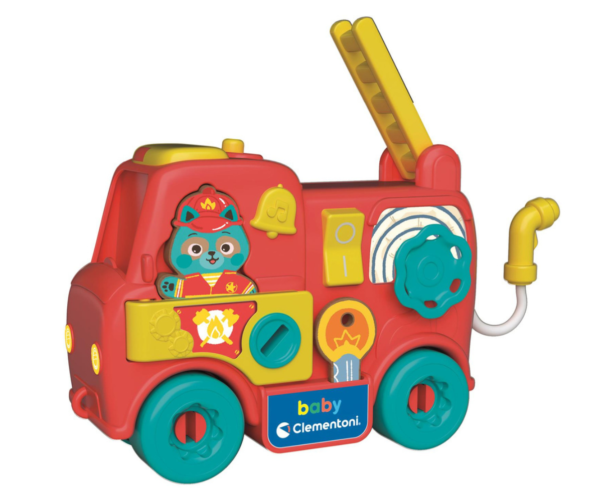 Puidust detailidega Montessori tuletõrjeauto lapsele