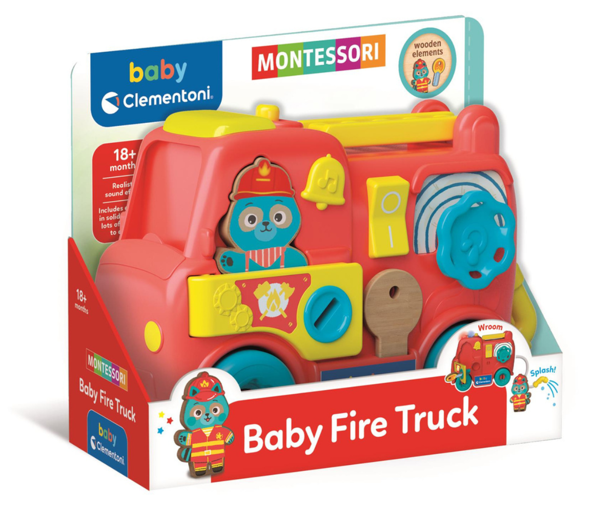 Montessori tuletõrjeauto puidust elementidega Clementoni 17595