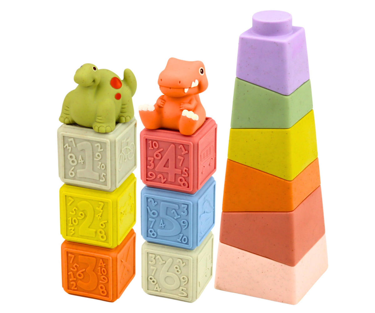 Ladumispüramiid ja klotsid lapse varajaseks õppimiseks