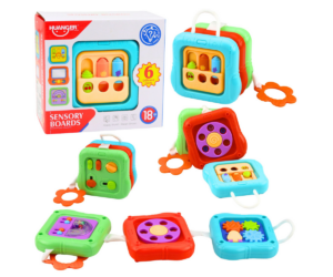 Mitmefunktsiooniline tegevuskuubik väikelapsele arendavaks mänguks