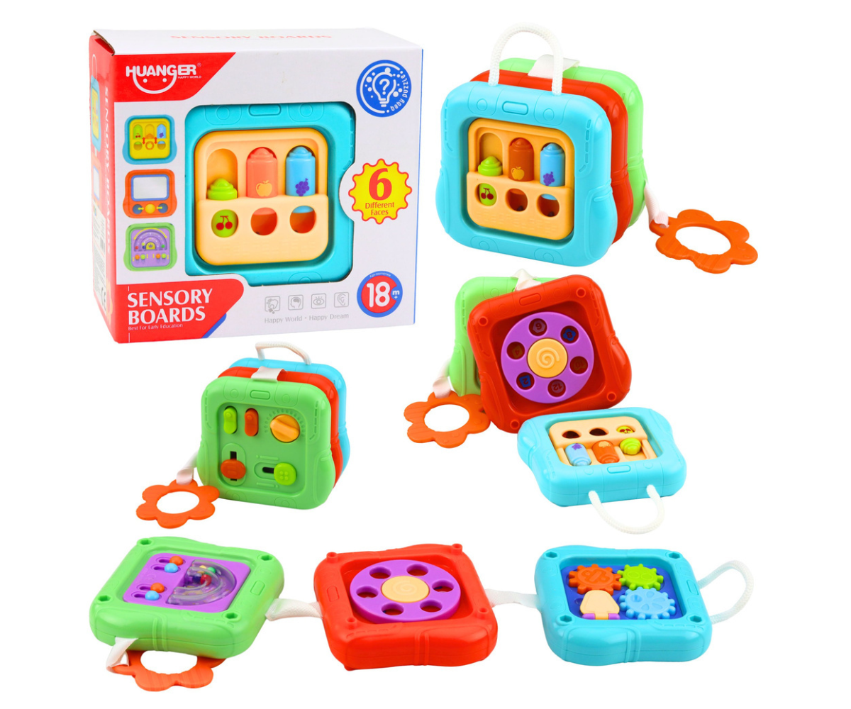 Mitmefunktsiooniline tegevuskuubik väikelapsele arendavaks mänguks