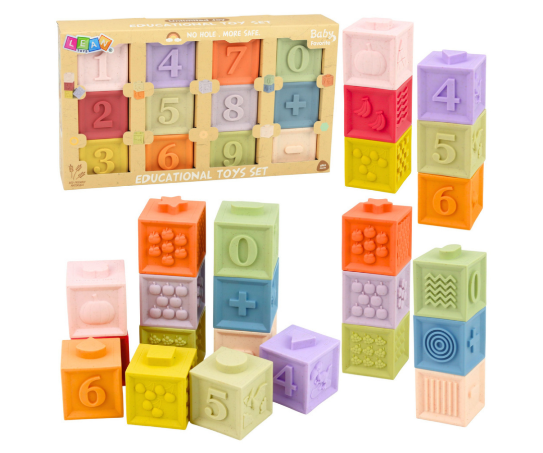 Lapsele mõeldud pehmed klotsid peenmotoorika ja koordinatsiooni arendamiseks