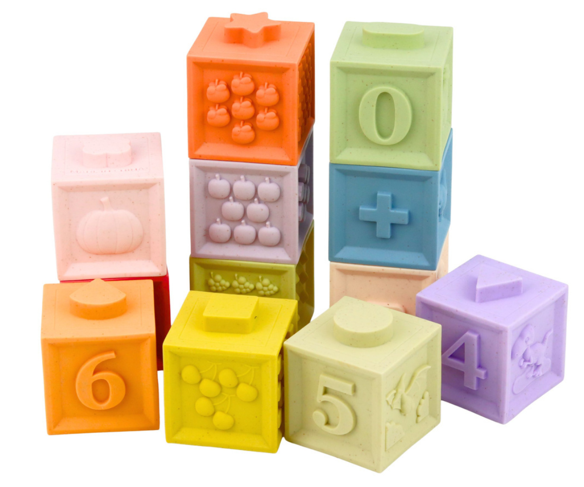 Arendavad kummist õppeklotsid numbrite õppimiseks