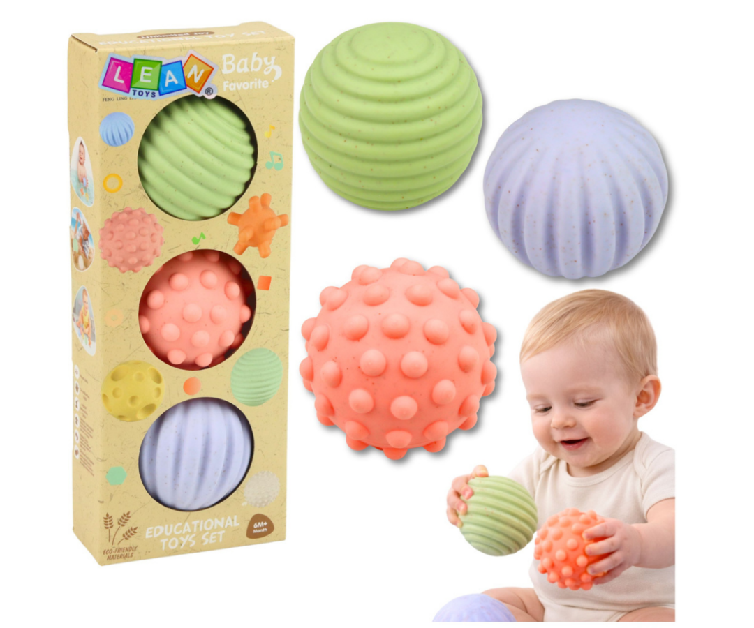 Väikesed sensoorsed pallid beebile igapäevaseks mänguks