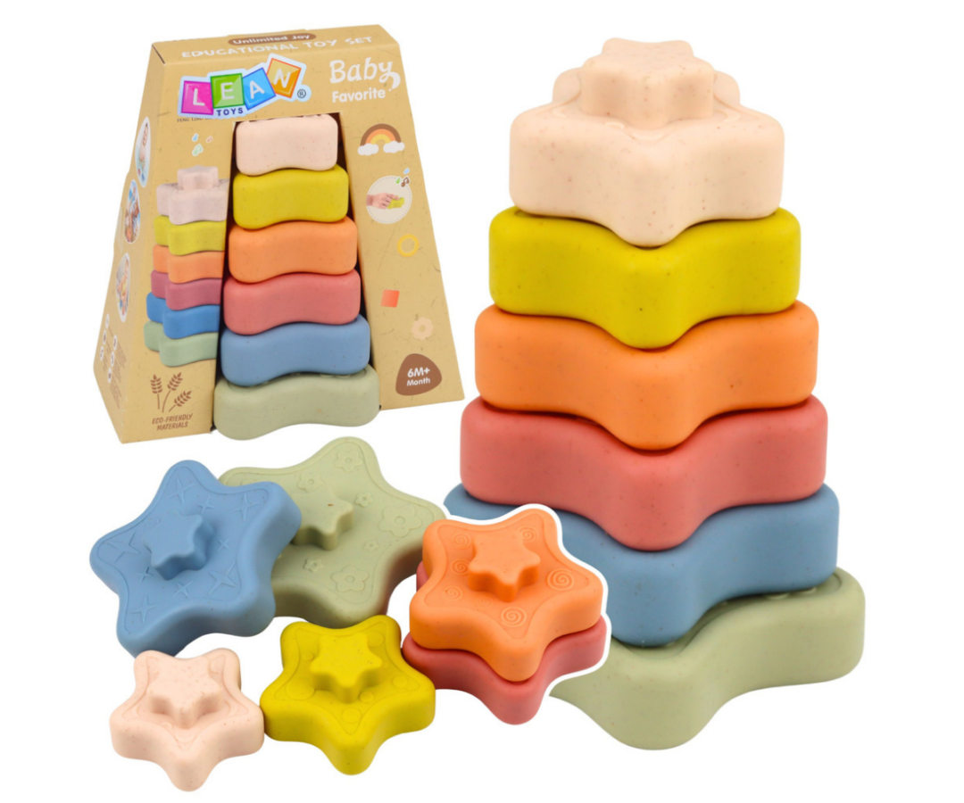 Sensoorne ladumistorni mänguasi tähekujulisest klotsidest