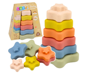 Sensoorne ladumistorni mänguasi tähekujulisest klotsidest