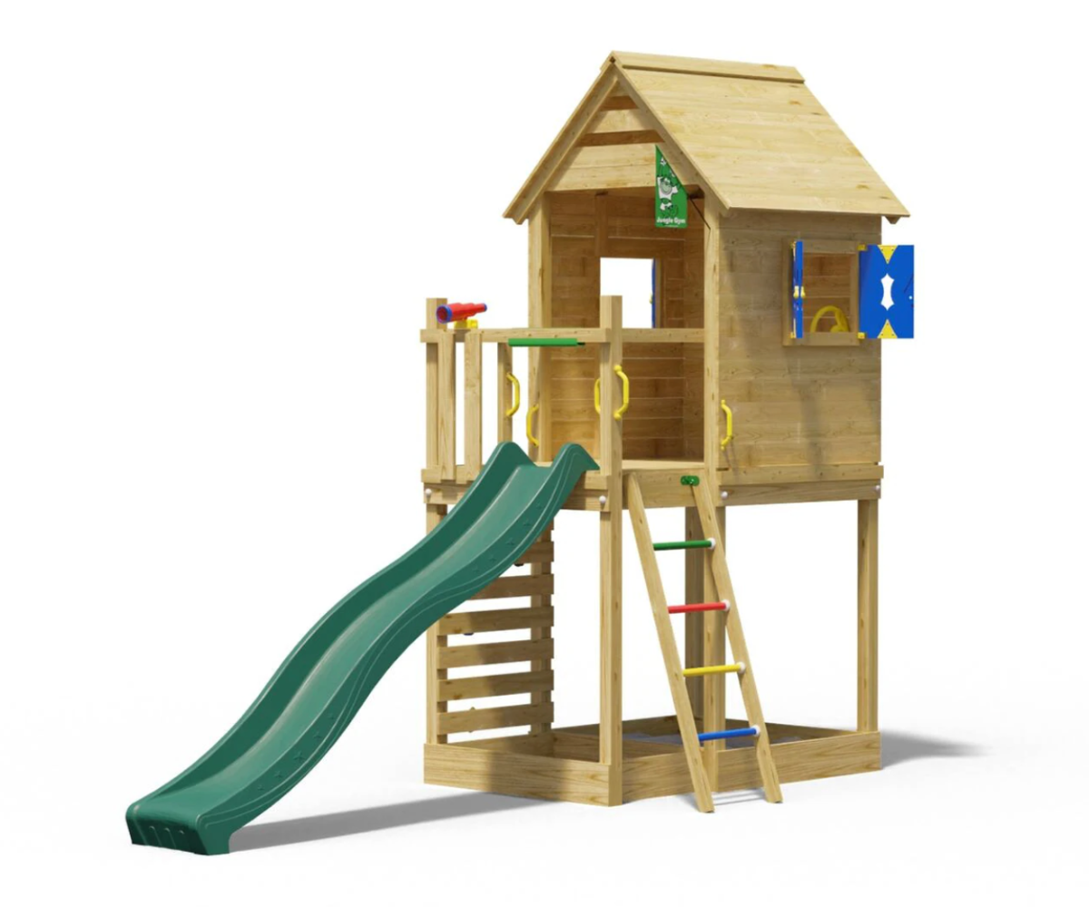 Õuemängumaja lapsele ronimiseks ja liulaskmiseks