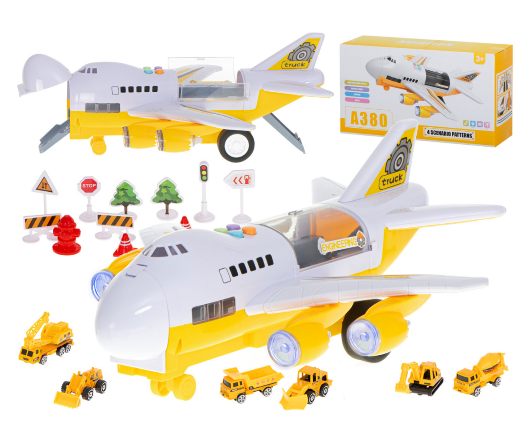 Lastele mõeldud lennuk ja ehitusmasinate komplekt