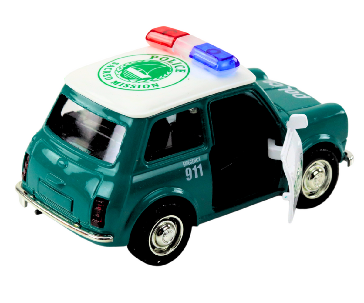 metallist politseiauto mudel avanevate ustega lastele