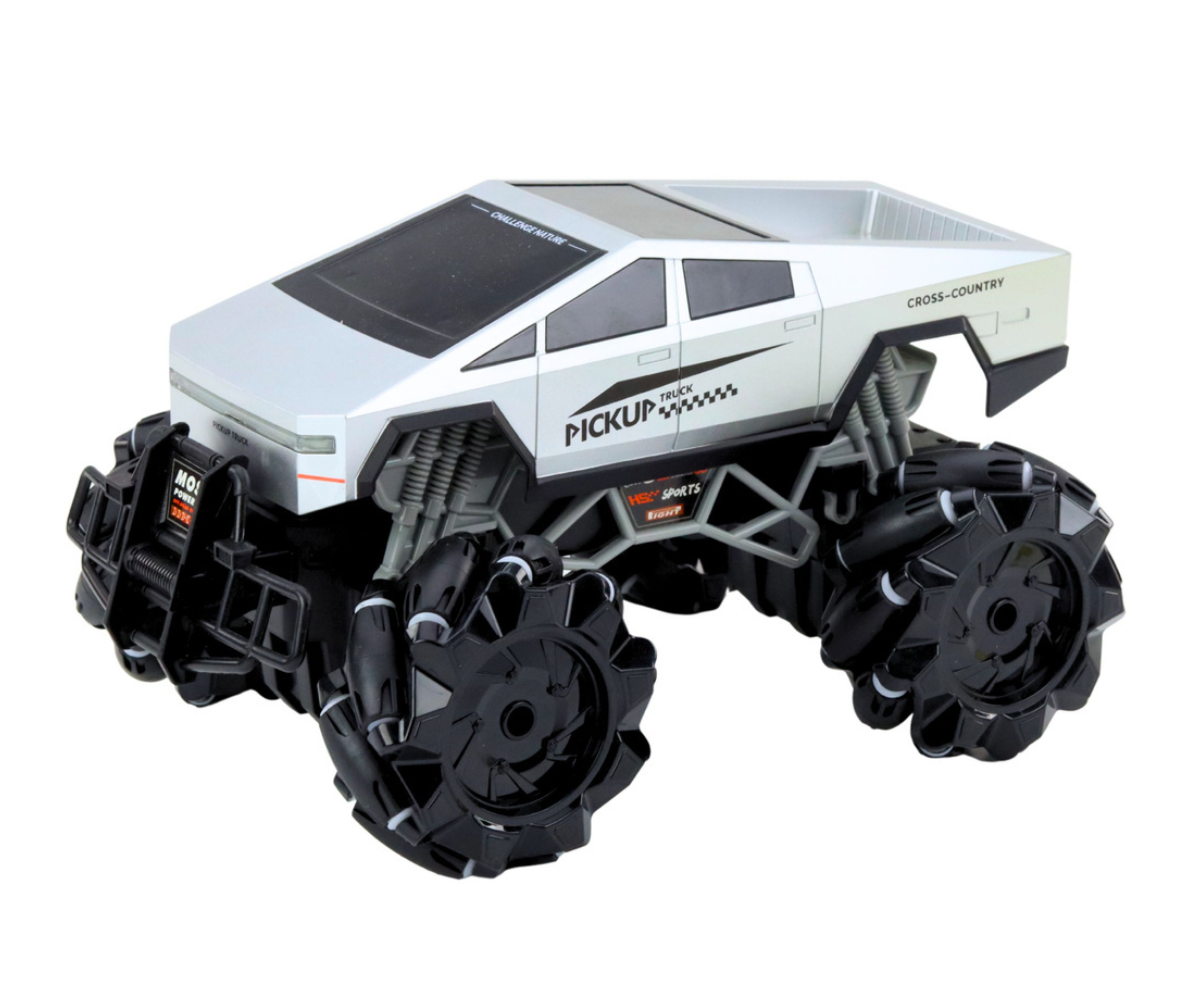 Kaugjuhitav Cyber Pickup Truck 25cm suitsuefektiga - hõbedane (6+)