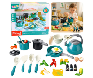 Vastupidavast ja ohutust plastikust valmistatud köögikomplekt sobib suurepäraselt iseseisvaks mänguks või ühisteks kokkamängudeks pere ja sõpradega 💚👨‍👩‍👧