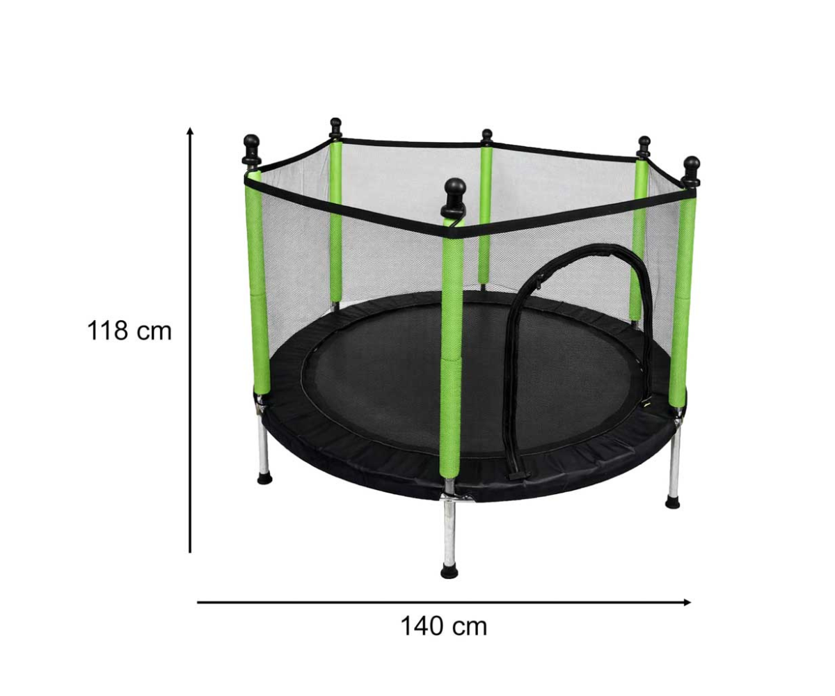 Laste minibatuut turvavõrguga 140cm roheline