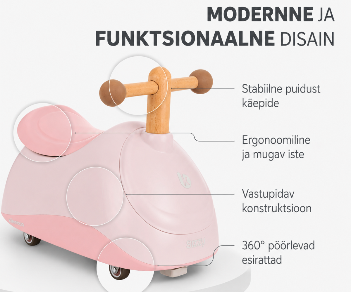 Pealeistutav auto aitab arendada tasakaalu, koordinatsiooni ja motoorseid oskusi läbi aktiivse mängu. 🧠🌟