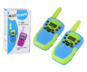 Laste raadiosaatjate komplekt Walkie Talkie – roheline/sinine koos kahte saatjat.