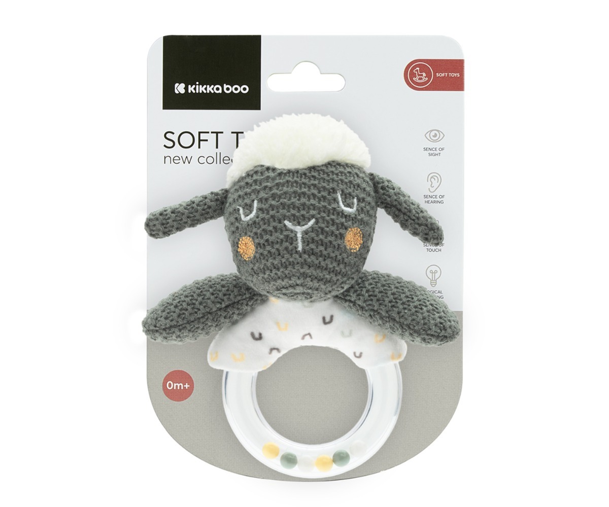 Pehme kõrin SLEEPY SHEEP - Kikkaboo, pakendis, ideaalne kingitus beebile, mille pehmed materjalid stimuleerivad lapse meeli.