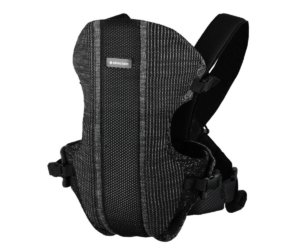 Beebi kandekott GWEN Fly Knit must ergonoomiline kõhukott kolme kandmisasendiga beebile