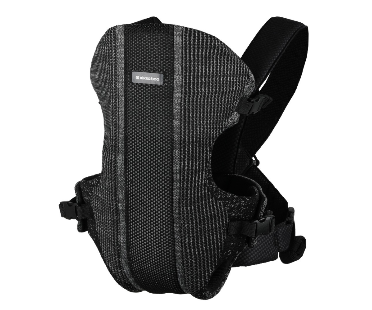 Beebi kandekott GWEN Fly Knit must ergonoomiline kõhukott kolme kandmisasendiga beebile