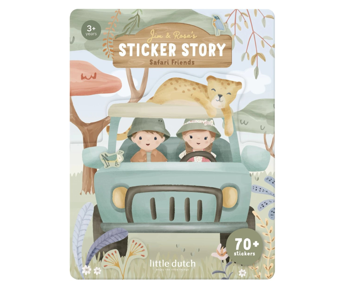 Little Dutch Safari Friends kleebiste vihik pakub tundideks loomingulist mängurõõmu ning aitab väikestel avastajatel luua ikka ja jälle uusi ja vahvaid safariseiklusi.