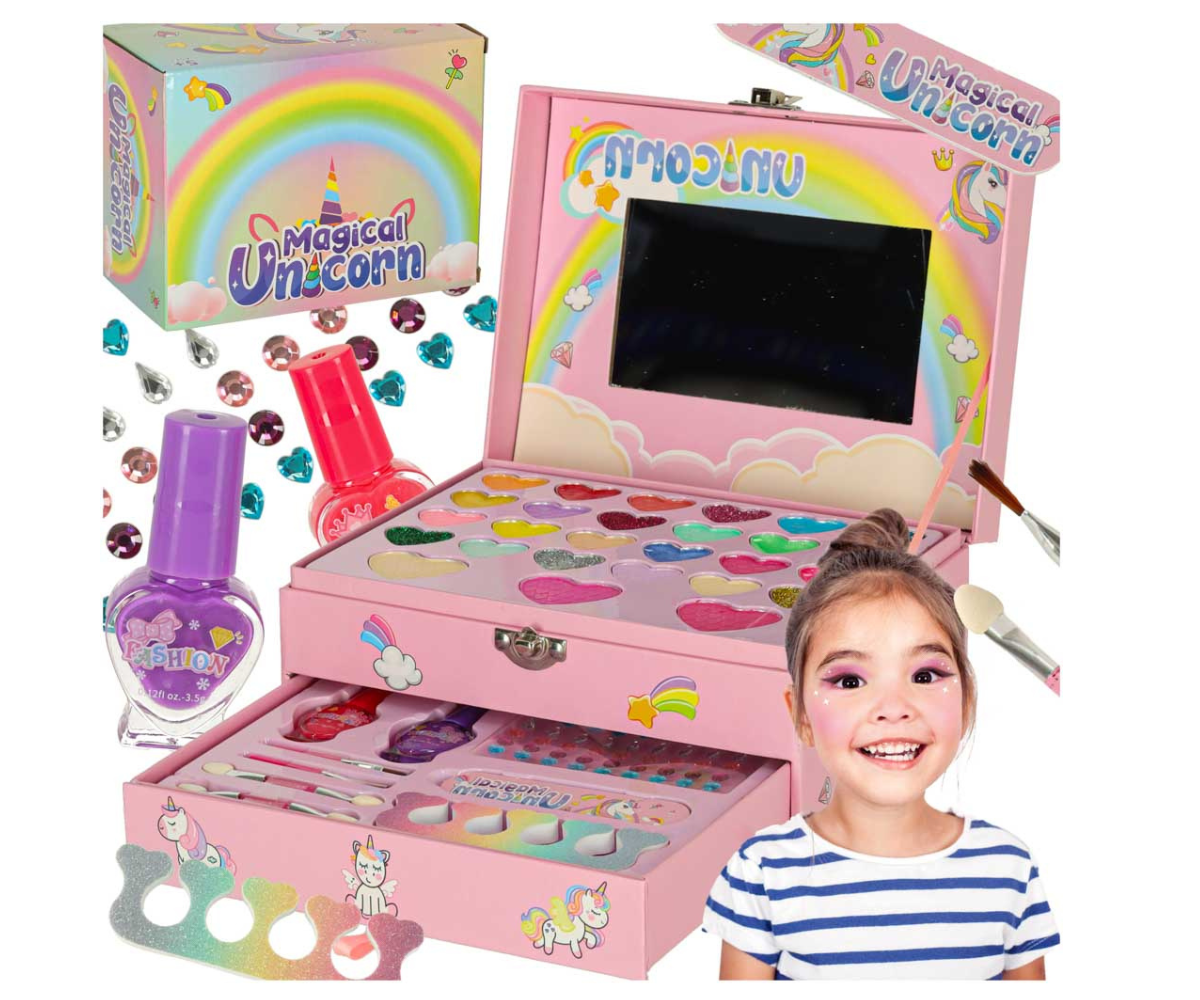 Laste meigikomplekt ükssarvikuga ühendab turvalise kosmeetika, rikkaliku tarvikute valiku ja loova rollimängu ühes vahvas komplektis. 🌟💄