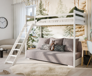 Narivoodi diivanvoodiga Sofino 90x200/140x200cm hallikas-beež velvetkangas