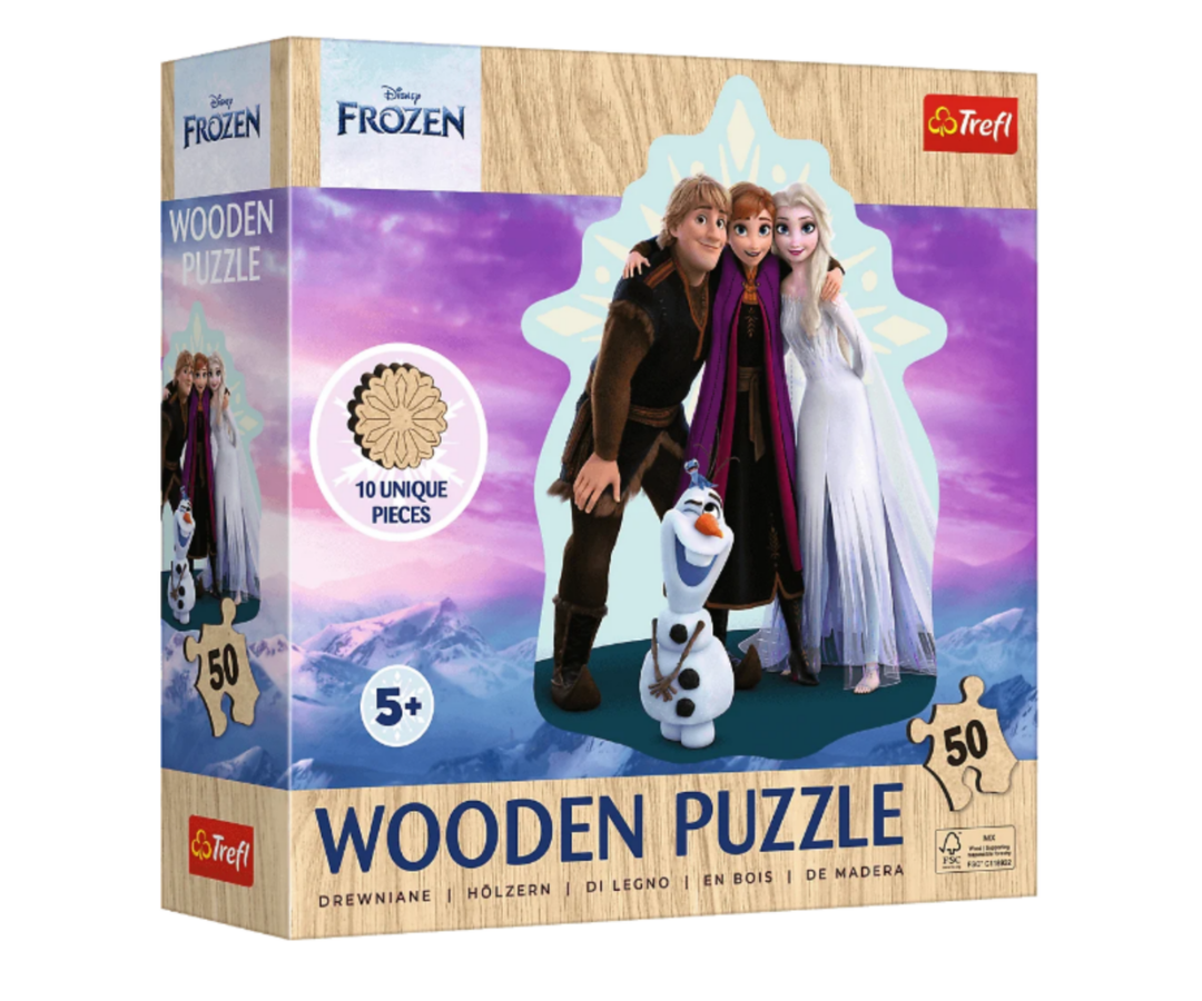 Naturaalne puit, kvaliteetne trükk ja kaunis Disney Frozeni kujundus teevad sellest suurepärase kingituse väikesele puslesõbrale. 🎁🌟