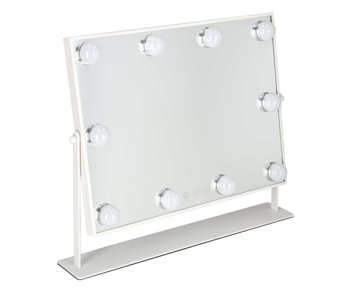 Detailne vaade LED-meigipeeglist 10 pirniga ja 3 valgusrežiimi - valge