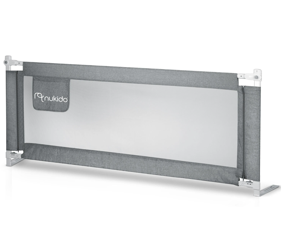 Voodi turvapiire 160cm Nukido NK-227 – hall, külgvaade turvapiirele.