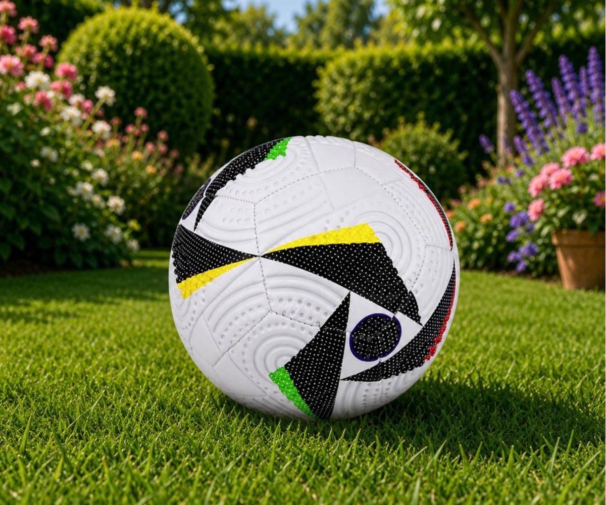 Jalgpall – suurus 5 (24cm) rohelisel aial