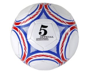 Jalgpall suurus 5 (24cm) - valge/sinine/punane koos detailidega