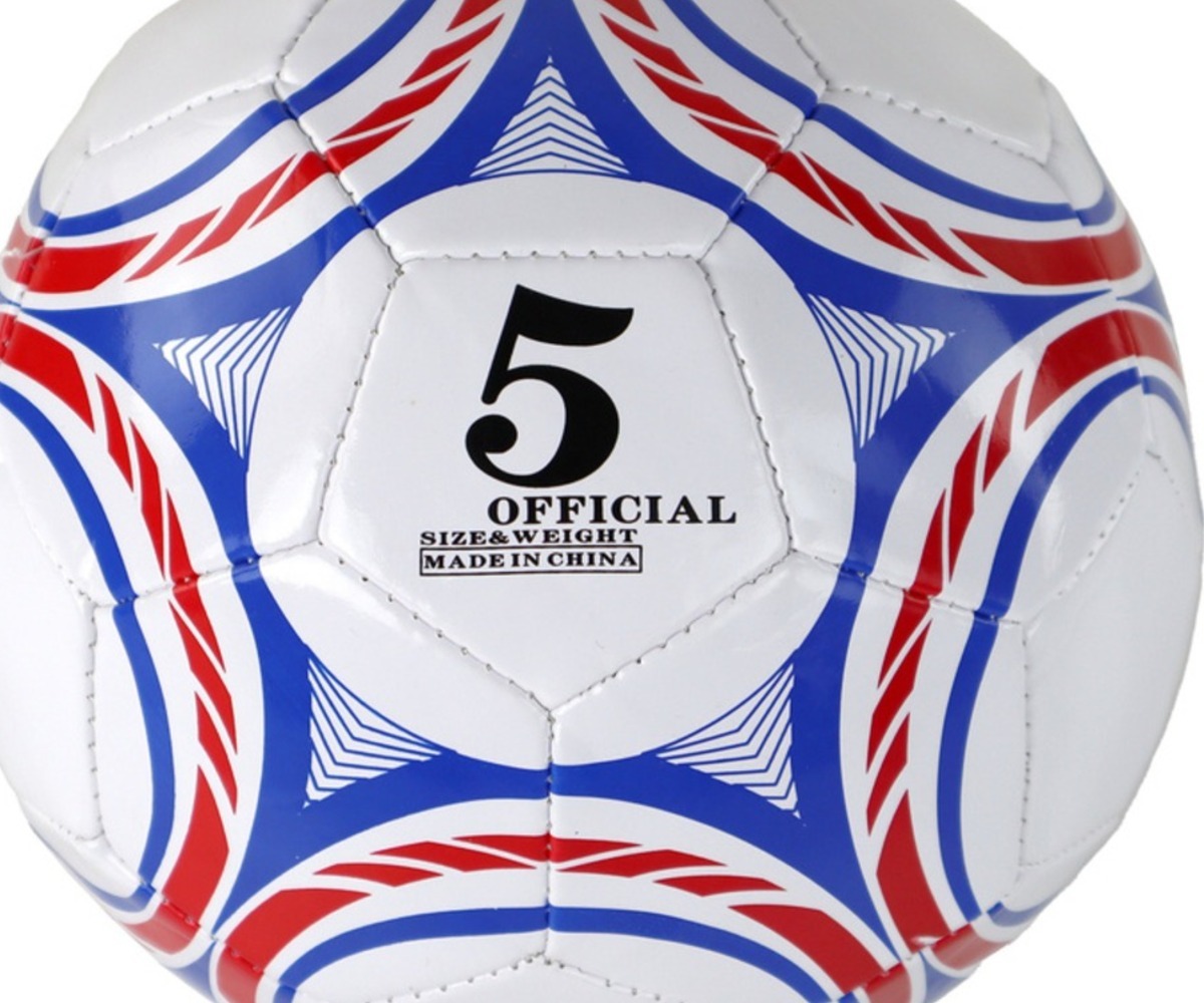 Jalgpall suurus 5 (24cm) - valge/sinine/punane vaade spordivahendist