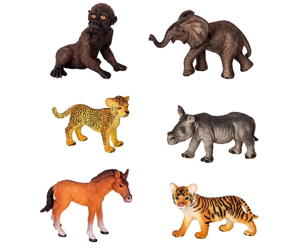 Metsloomade figuuride komplekt 3D looduspargiga – 6 looma, esitleb kuut erinevat looma