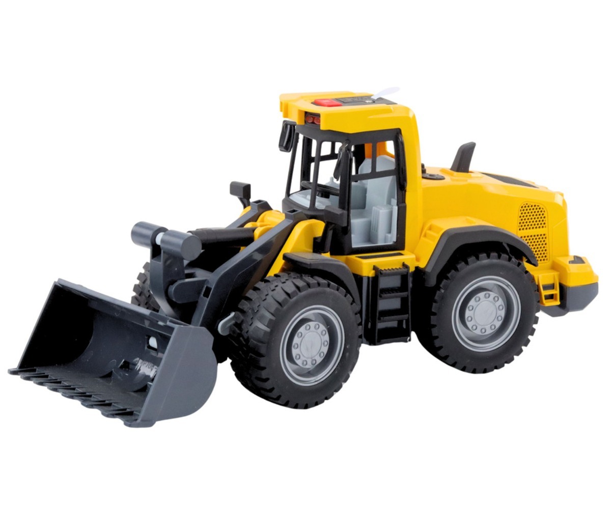 Mänguekskavaator 34cm valguse ja heliga – liikuva kopaga, külgvaade